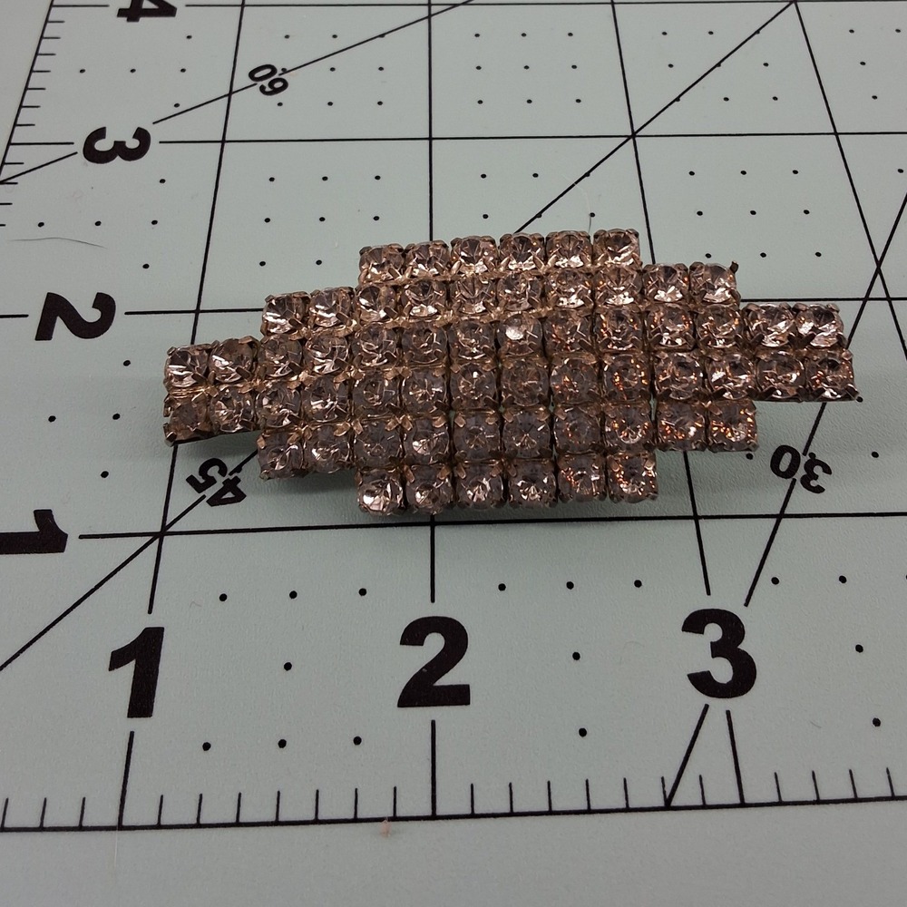 Sparkling Art Deco Style Clear Rhinestone Brooch Pin - Picture 3 of 5